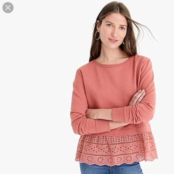 J crew eyelet sweatshirt Clearance